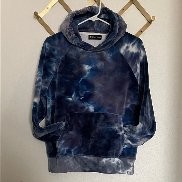 Sparkpaws Blue Velour Tie-Dye Hoodie - Picture 2 of 4